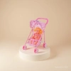 Pink baby walker with toy doll, an educational toy for children to push along Application Scenario
